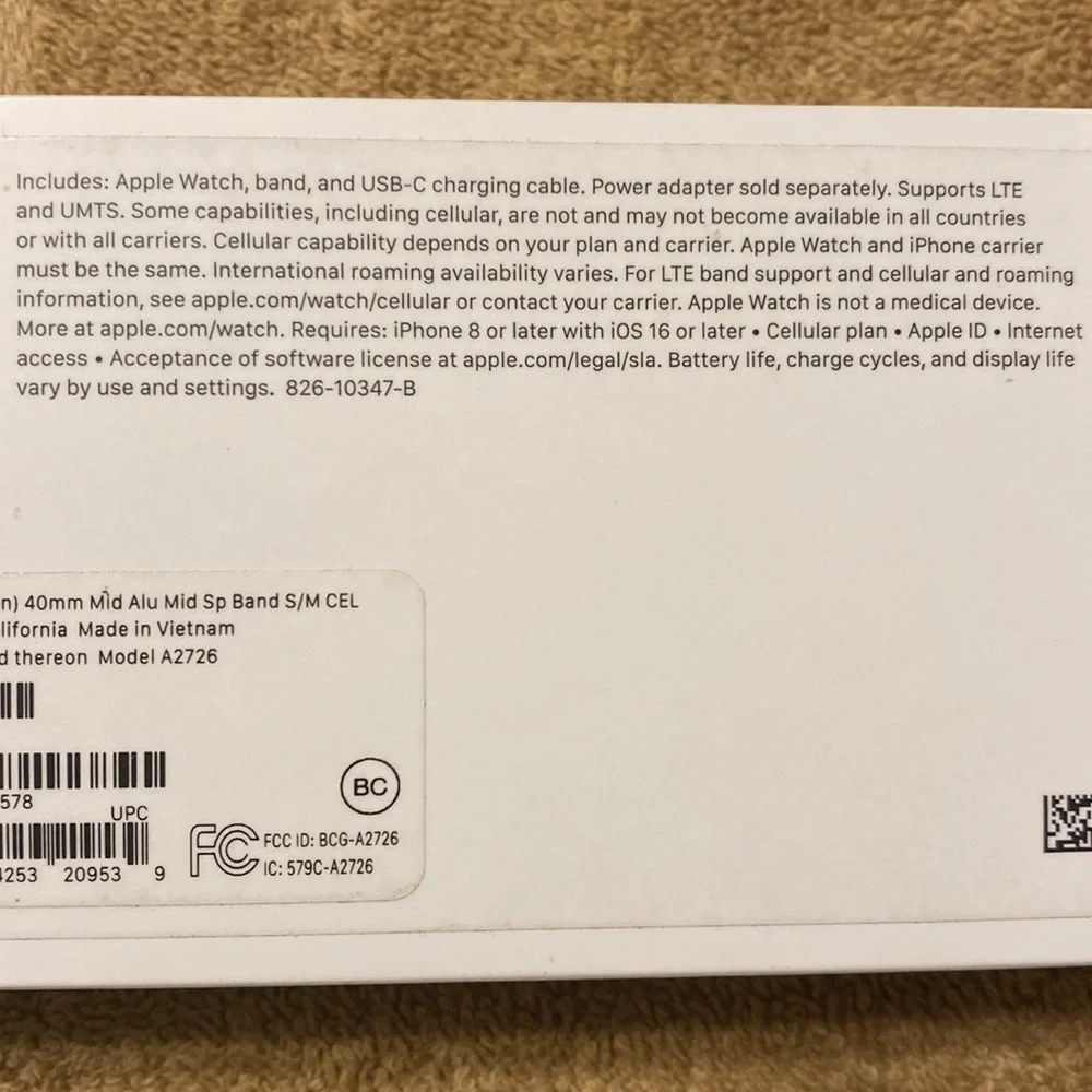 NEW Apple Watch SE (2nd Gen) 40mm Cellular Midnight Blue
